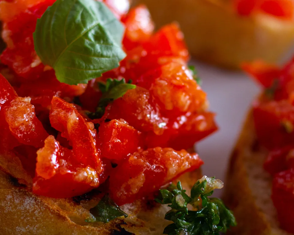 Bruschetta with tomato and herbs
