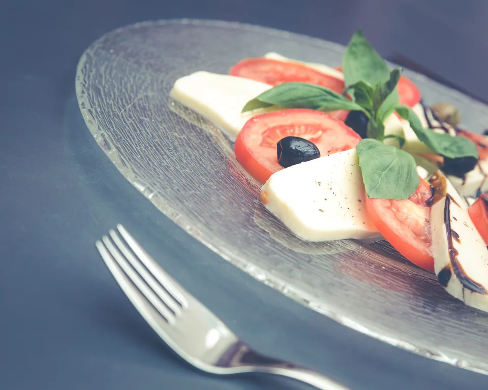 Tomato, mozzarella and basil