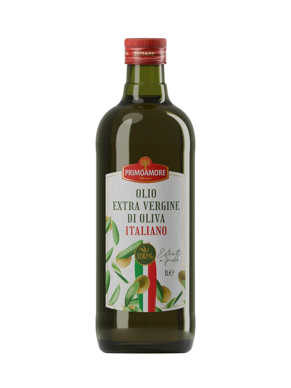 OLIO EXTRA VERGINE DI OLIVA ITALIANO ESTRATTO A FREDDO PRIMOAMORE LT 1