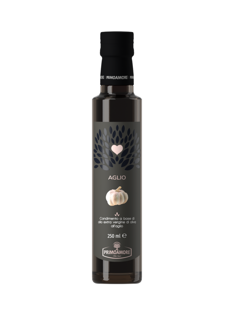 OLIO EXTRA VERGINE DI OLIVA AROMATIZZATO ALL'AGLIO PRIMOAMORE ML 250