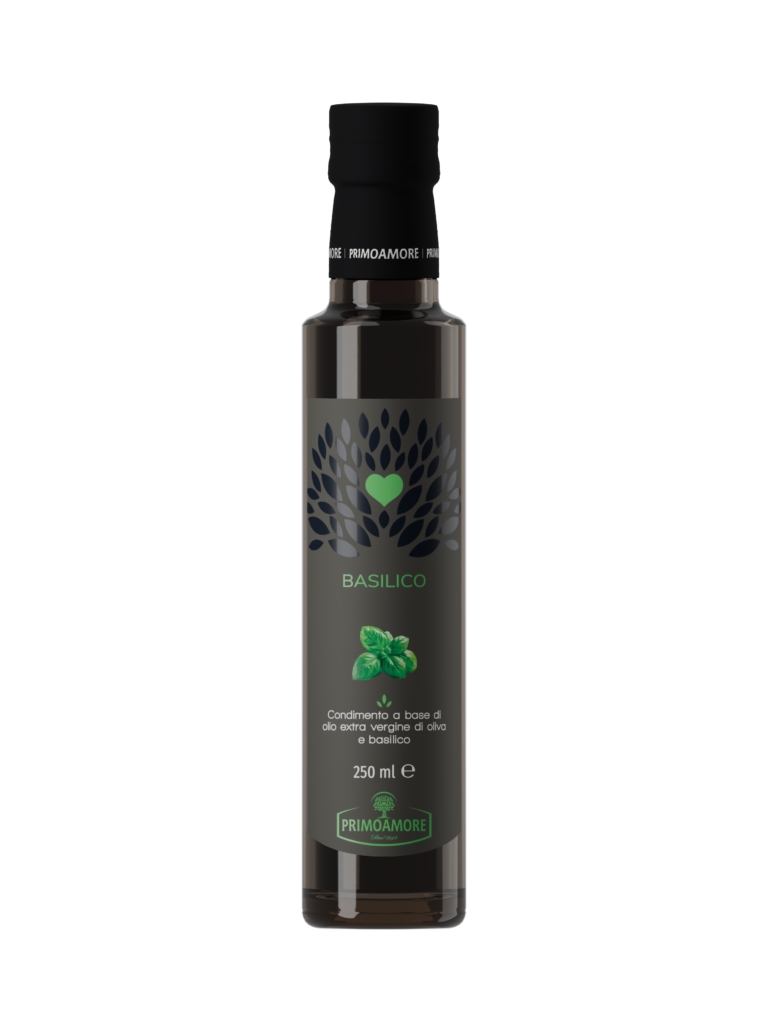 OLIO EXTRA VERGINE DI OLIVA AROMATIZZATO AL BASILICO PRIMOAMORE ML 250
